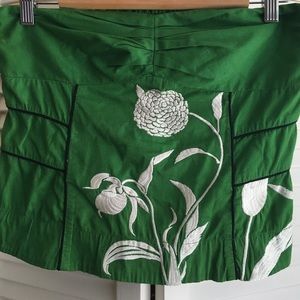 Anthropologie Strapless Top with Embroidery